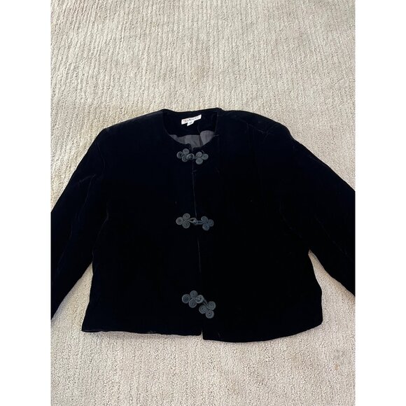 Talbots Black Velvet Cropped Jacket Classic Evening Bolero sz 14 - Picture 5 of 10